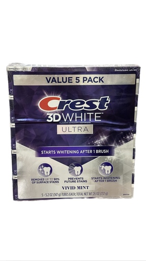 [030772003015] Crest 3D White Ultra Vivid Mint Toothpaste