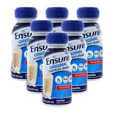 Set of 6 bottles of Ensure Original Vanilla ready-to-mix milk powder 237ml