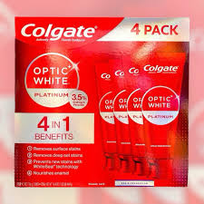 [827854013495] COLGATE OPTIC WHITE PLATINUM SET OF 4 NEW TUBES